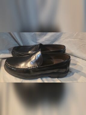 Bruno Magli Mello Leather Penny Loafers Black Mens Size 13 NWOB Defects